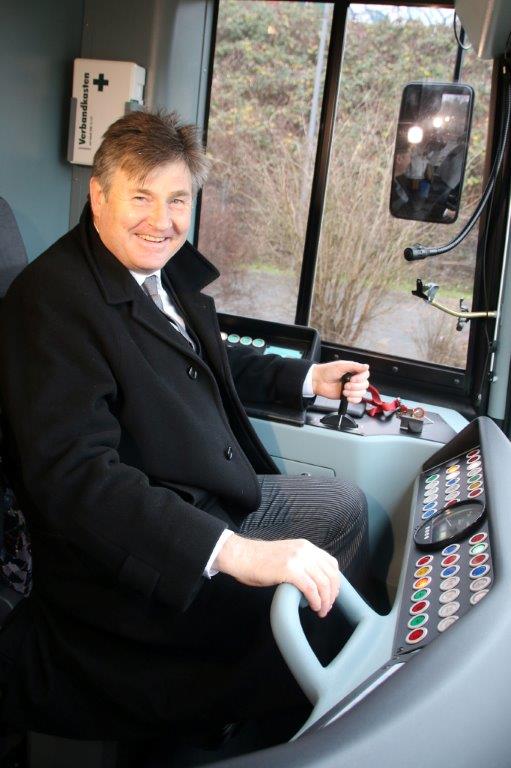 Lord Mayor driving Birmingham-Frankfurt tram